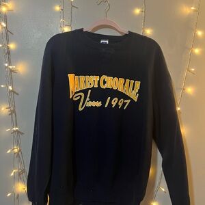 Russell Athletic Navy and Gold Crewneck Sweater